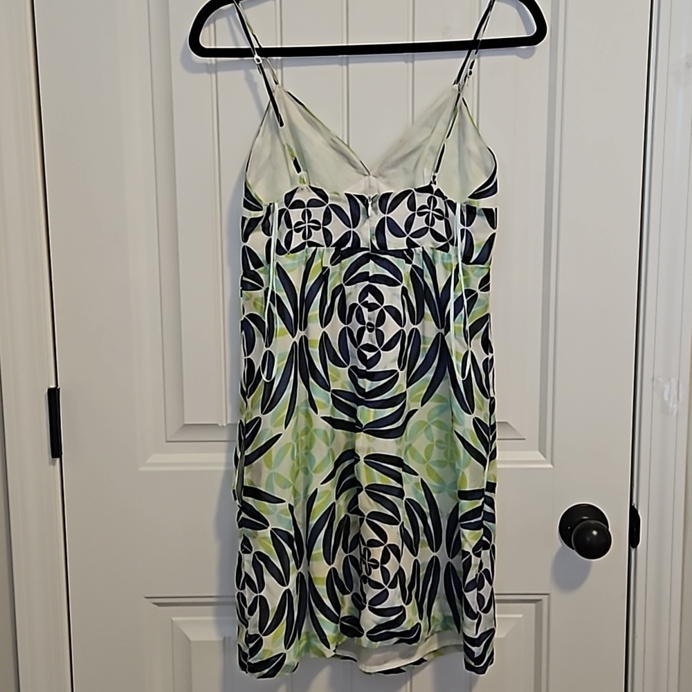 Blue and Green Print Mini Dress Size 5 - Picture 7 of 9